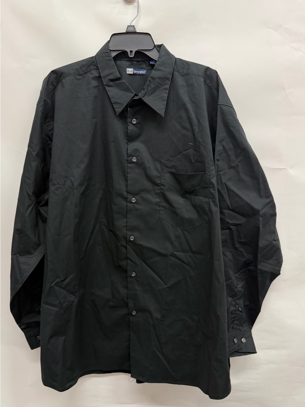 Men's Black Long-Sleeve Dress Shirt by Blue Generation